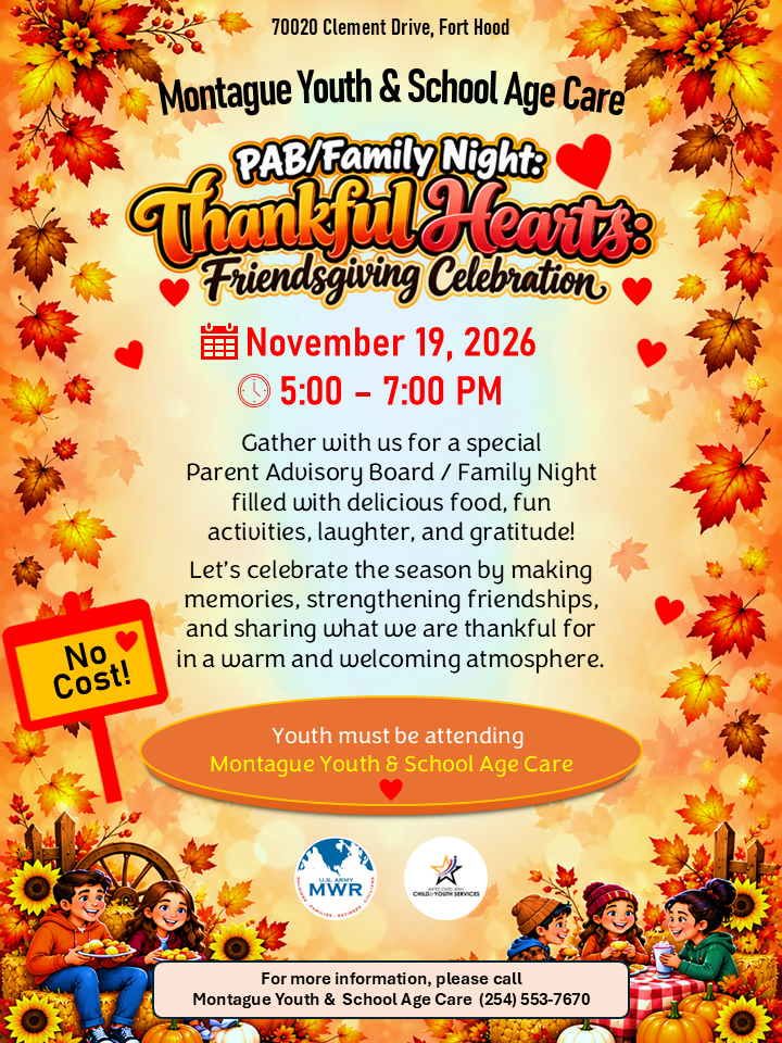 PAB/ Family Night Thankful Hearts: Friendsgiving Celebration