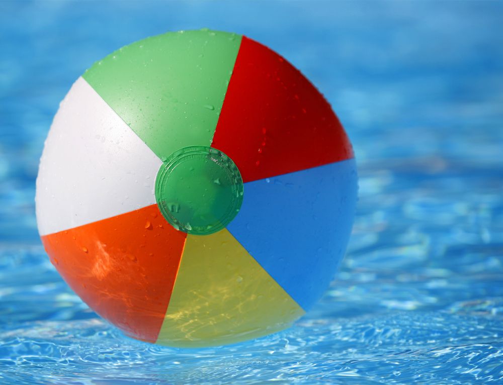 Beach ball in pool